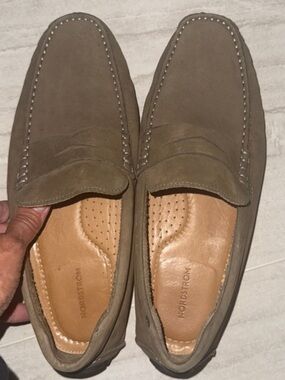 Nordstrom Men’s Suede Loafers in Taupe size 10